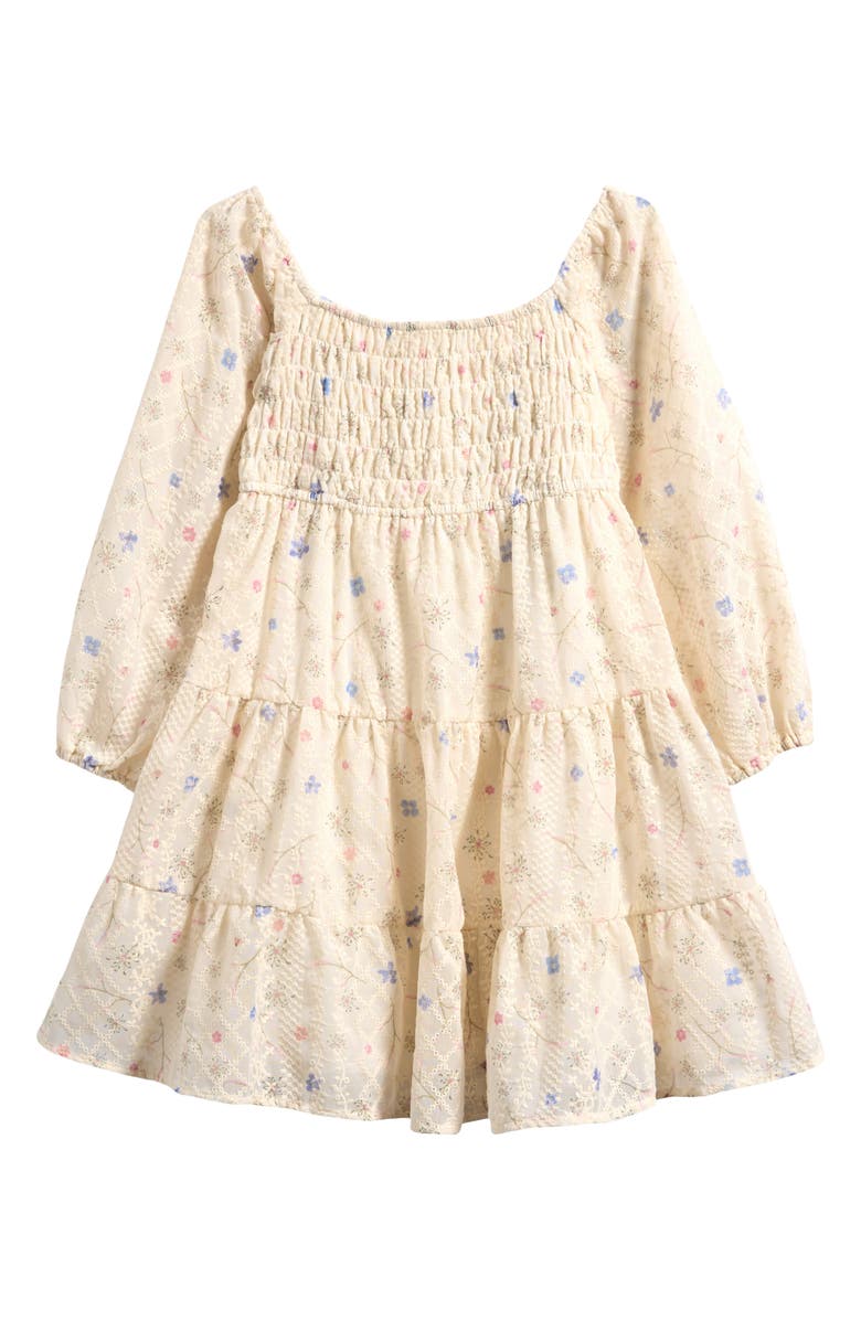 Ava & Yelly Kids' Smocked Long Sleeve Dress, Main, color, Pink