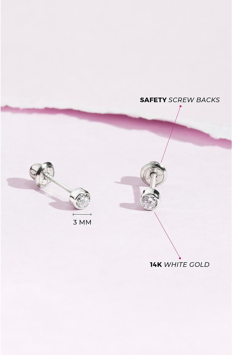 In Season Jewelry 14k Bezel Cubic Zirconia Earrings, Alternate, color, April