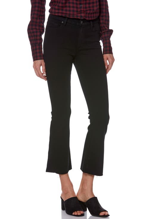 Transcend - Colette Crop Flare Jeans (Black Shadow)