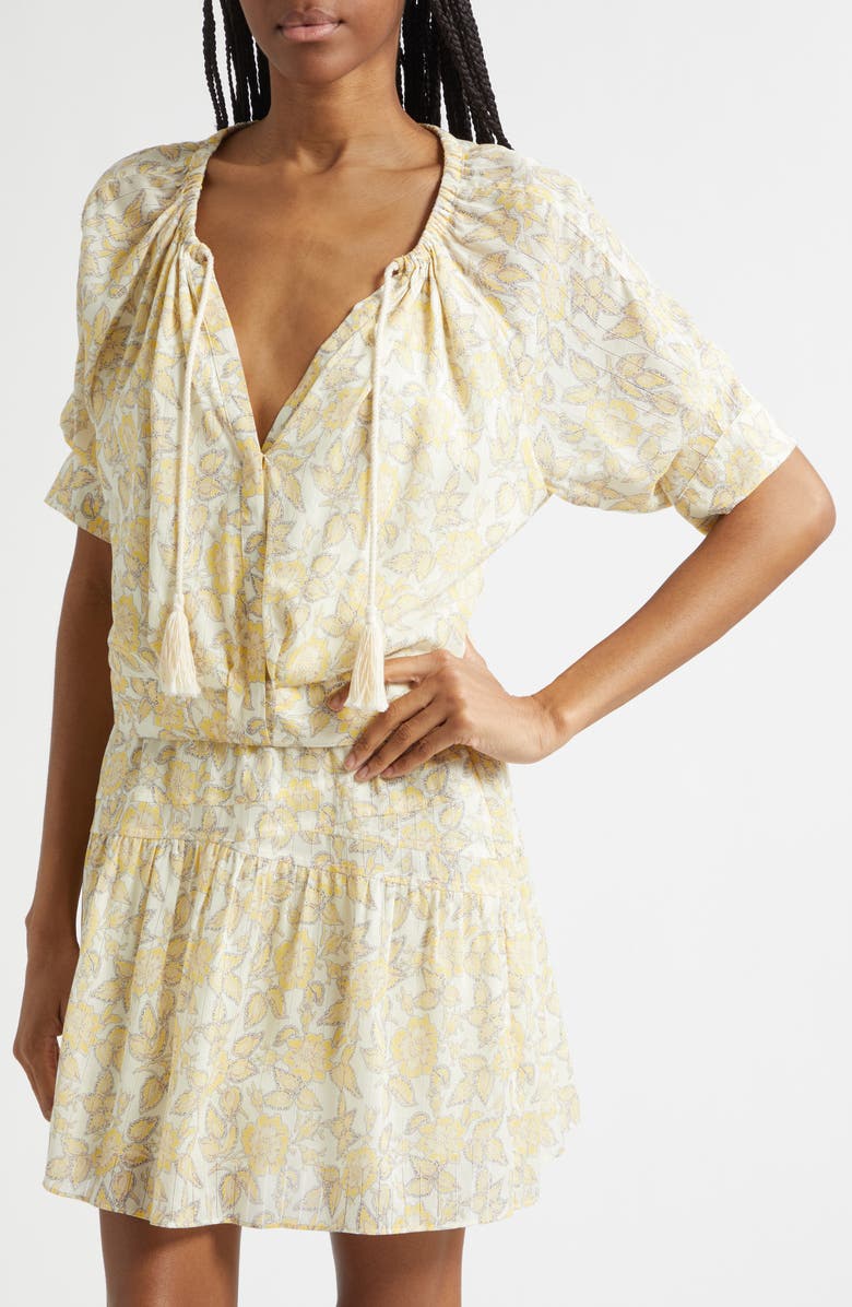 Derek Lam 10 Crosby Suri Voile Top, Alternate, color, Valiase Yellow Floral