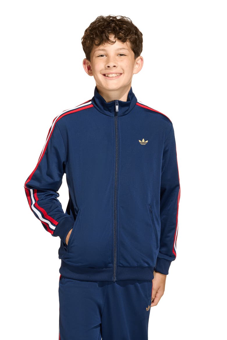 Kids' Firebird Recycled Polyester Track Jacket, Alternate, color, NIGHT INDIGO/DARK FOOTBALL GOLD