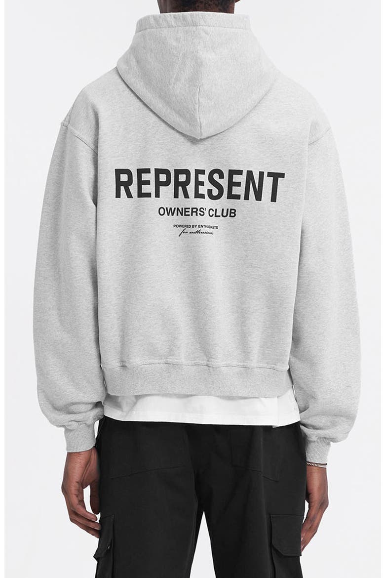Owners' Club Script Graphic Zip Hoodie, Alternate, color, ASH GREY