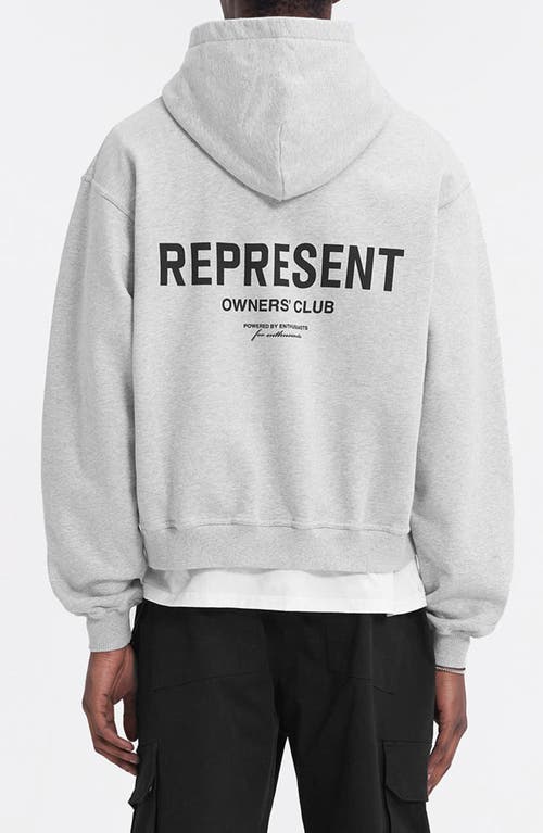 Represent Cotton Sweatshirt With Front Pocket And Hood In Gray