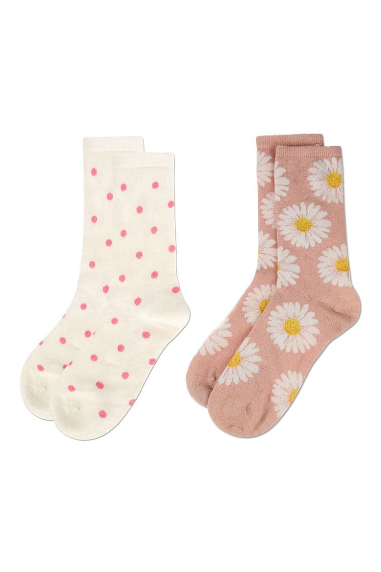 Assorted 2-Pack Crew Socks, Alternate, color, PINK