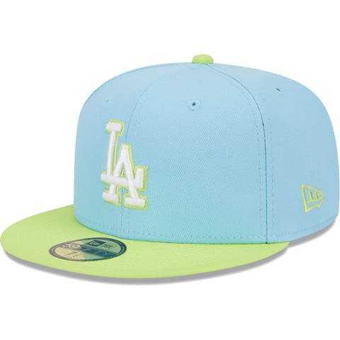 Men's New Era Light Blue/Neon Green Los Angeles Dodgers Spring Color Two-Tone 59FIFTY Fitted Hat