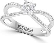 EFFY 14K White Gold Diamond Infinity Design Engagement Ring