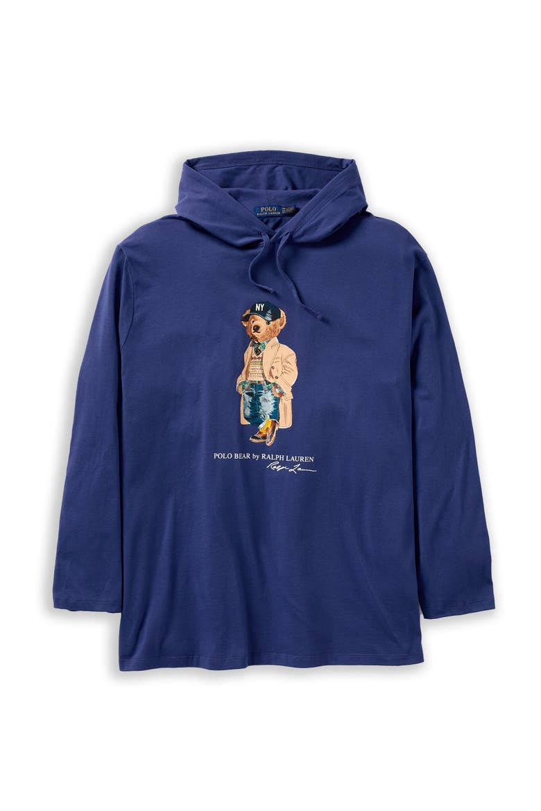 Big & Tall Litchfield Bear Hoodie, Main, color, LIGHT NAVY