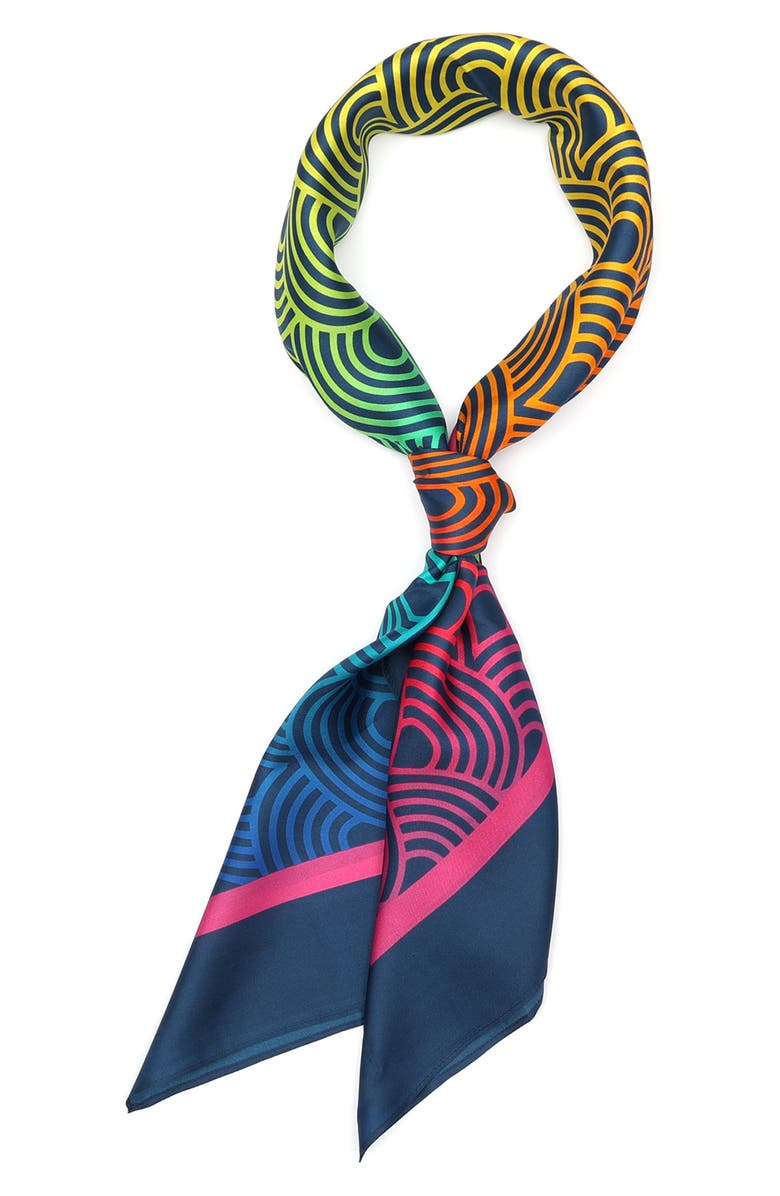 Kurt Geiger London Gradient Rainbow Large Square Scarf, Alternate, color, 