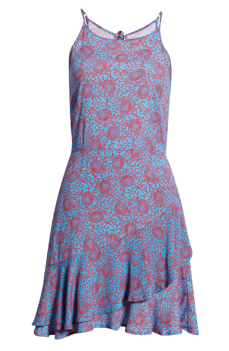 Band of Gypsies Eliat Print Ruffle Hem Dress, Alternate, color,