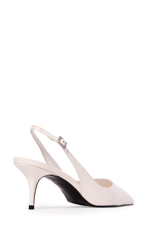 Black Suede Studio Alloy Pointed Toe Slingback Pump In Coconut Patent