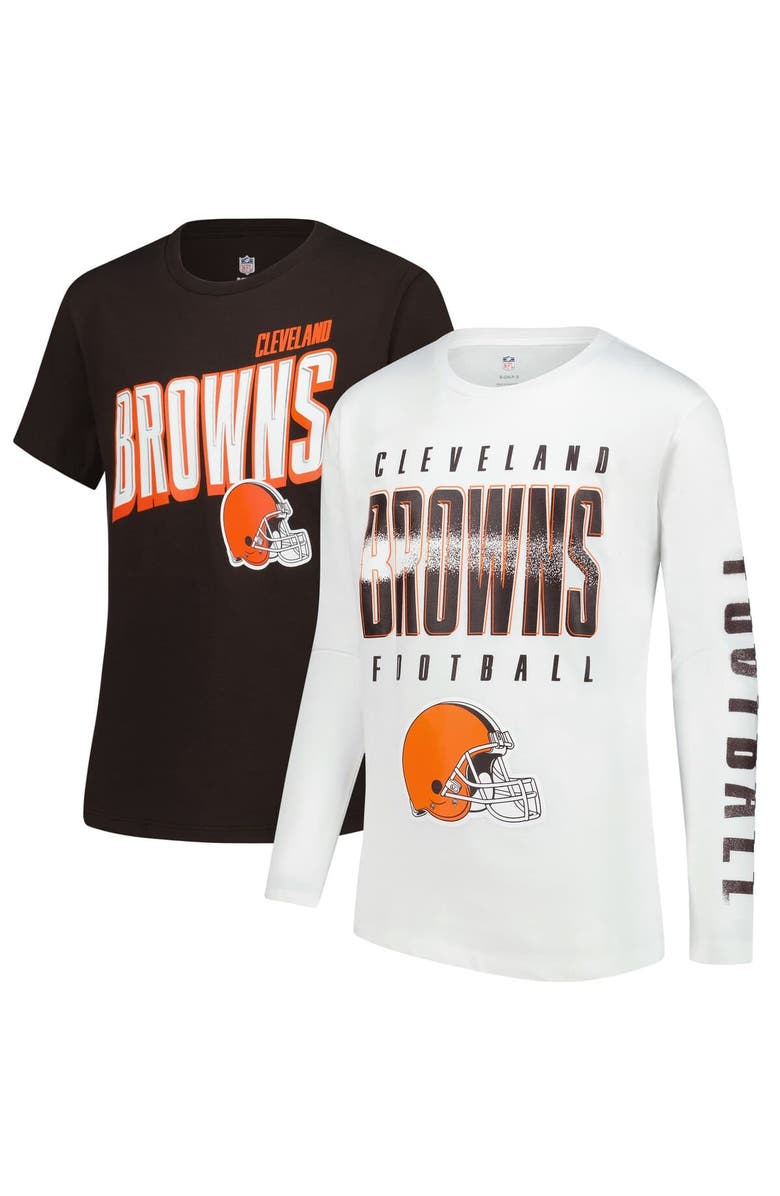 Outerstuff Youth Outerstuff Cleveland Browns The Mix Combo T-Shirt Set, Main, color, Brown