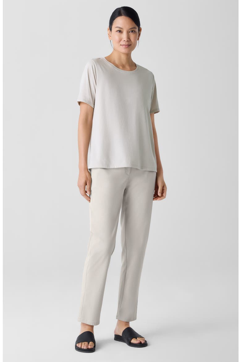 Crewneck Organic Cotton T-Shirt, Alternate, color, CHALK