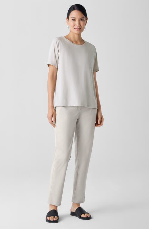Eileen Fisher Crewneck Organic Cotton T-shirt In Chalk