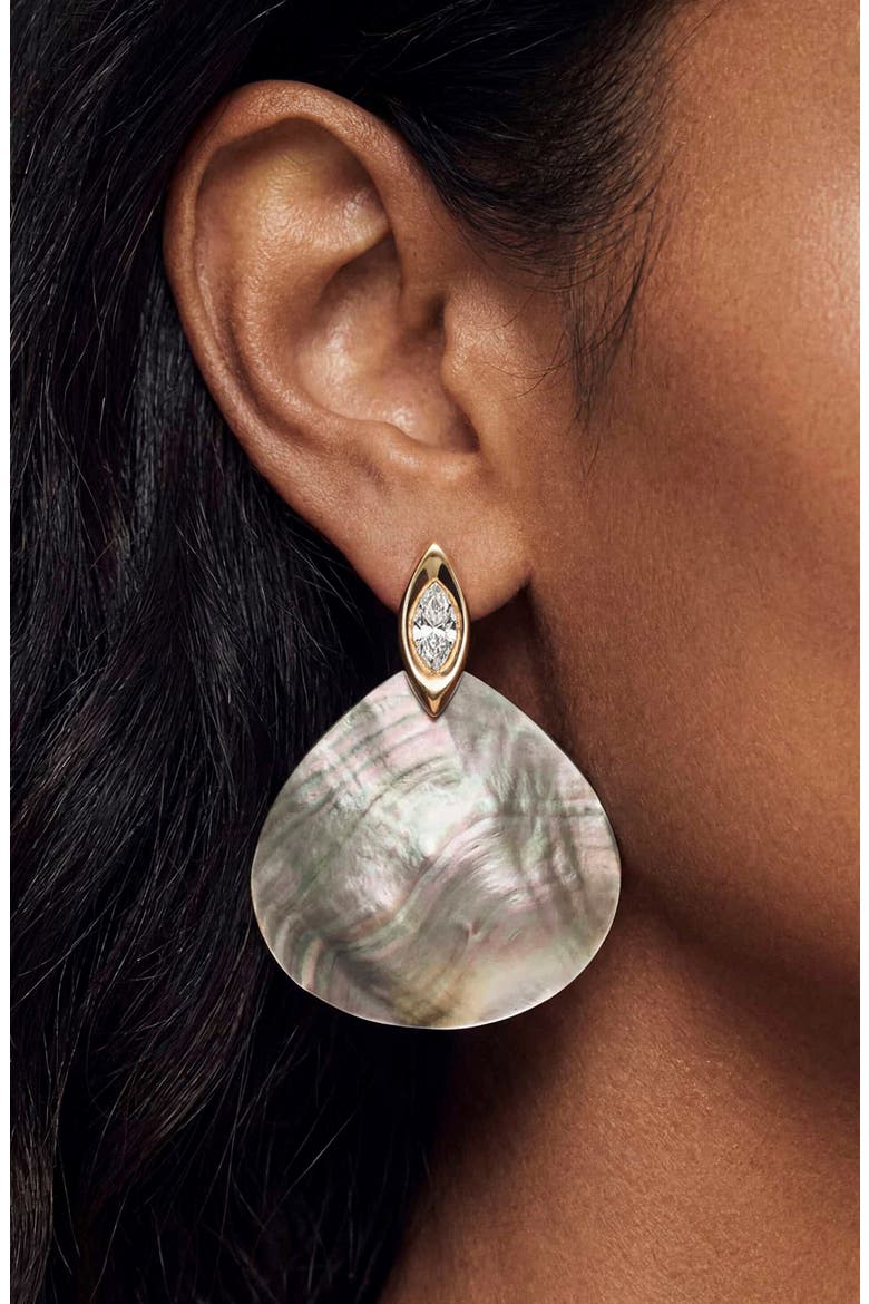 Shell Statement Drop Earrings, Alternate, color, GOLD