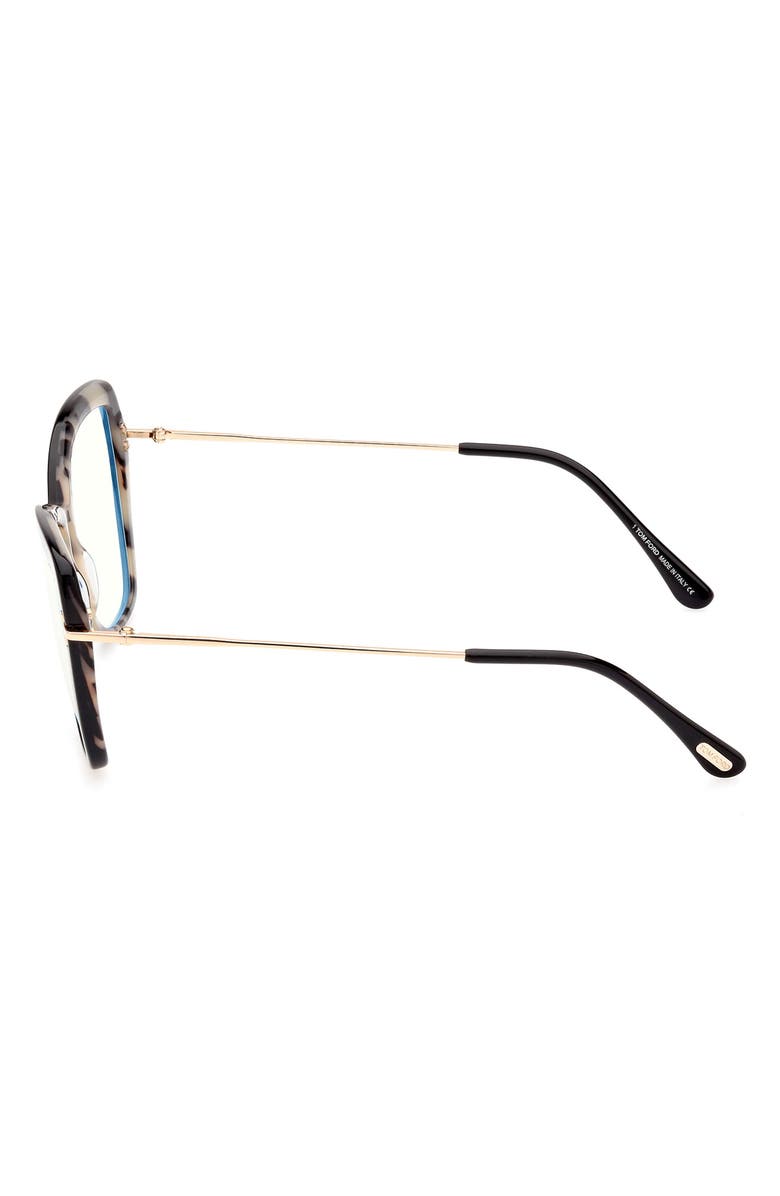 TOM FORD 55mm Butterfly Blue Light Blocking Glasses, Alternate, color, 