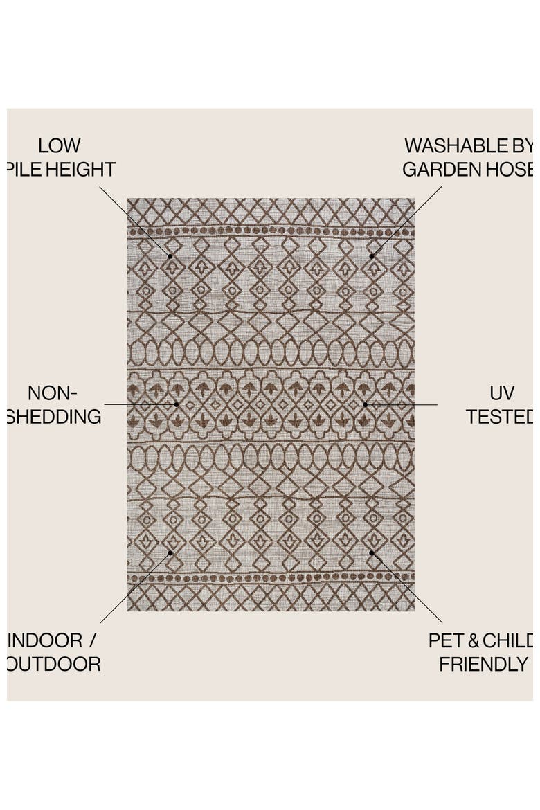 Kafel  Bohemian Indoor/Outdoor Area Rug, Alternate, color, Beige/Brown