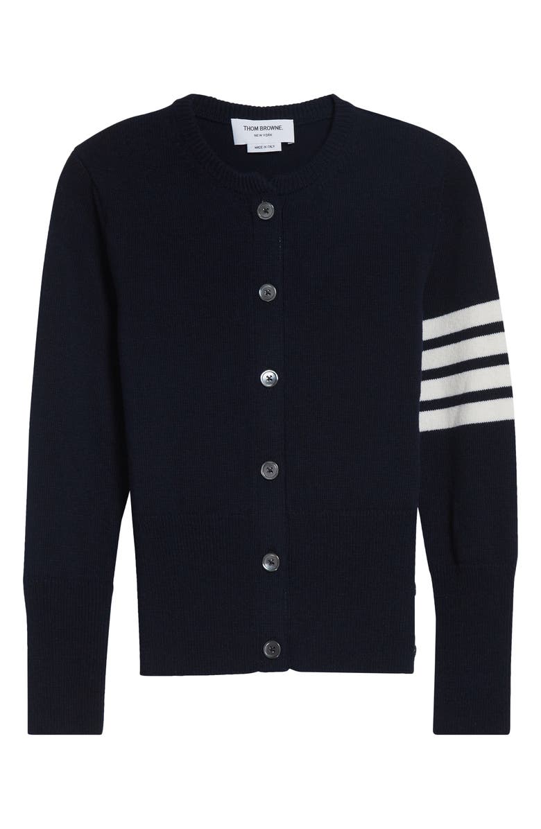 Thom Browne Merino Wool Cardigan, Main, color, Navy