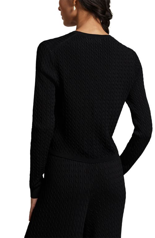Polo Ralph Lauren Cable Knit Crop Sweater In Black