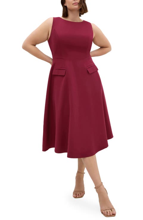 Dynamic Midi Skater Dress