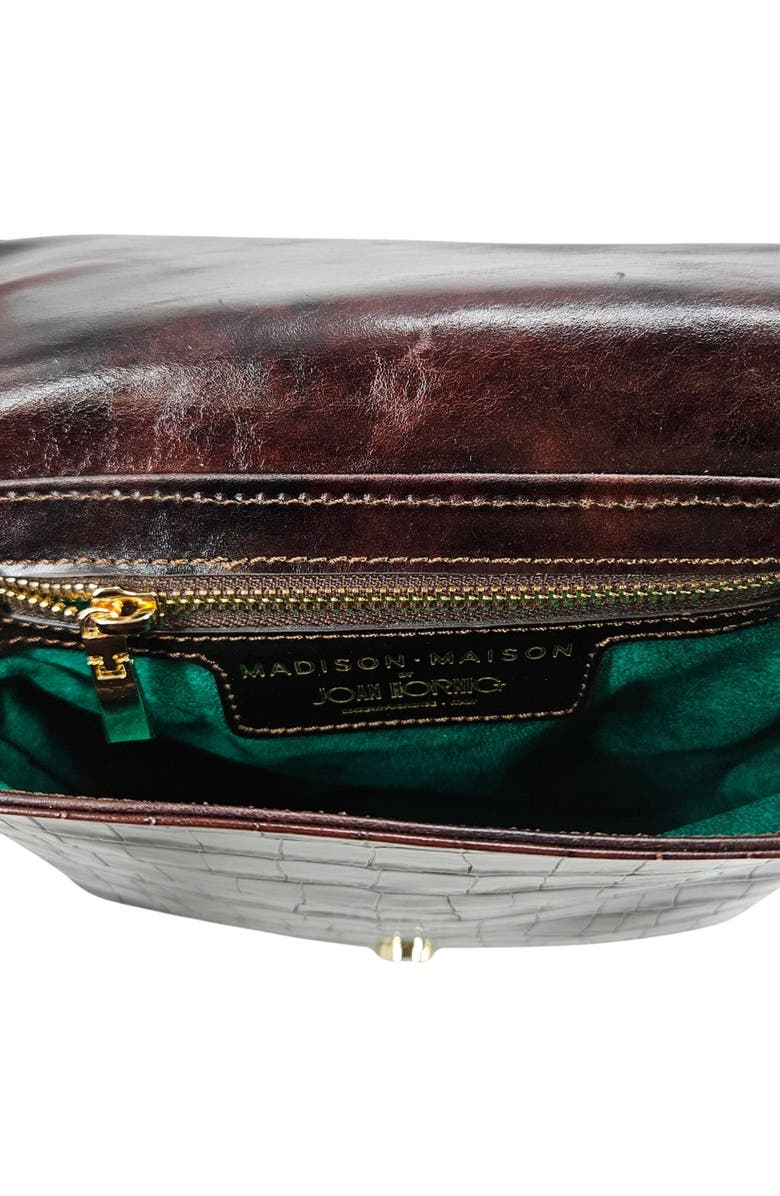 Madison Maison Moc Croc Crossbody Bag, Alternate, color, Chocolate