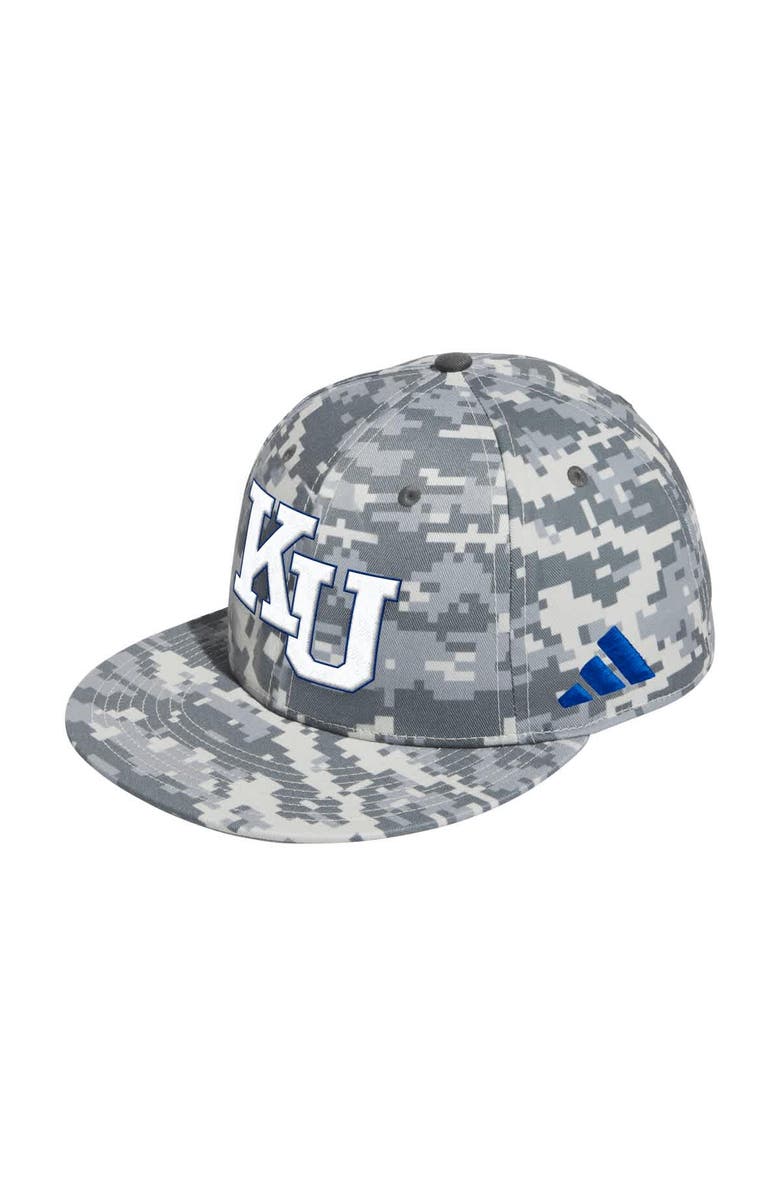 adidas Men's adidas Camo Kansas Jayhawks On-Field Fitted Baseball Hat, Main, color, Camo