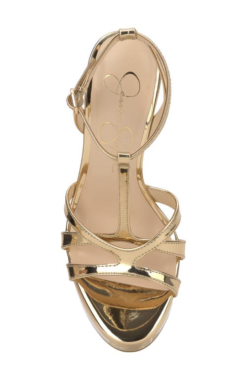 Jessica Simpson Sippete T-strap Platform Sandal In Gold