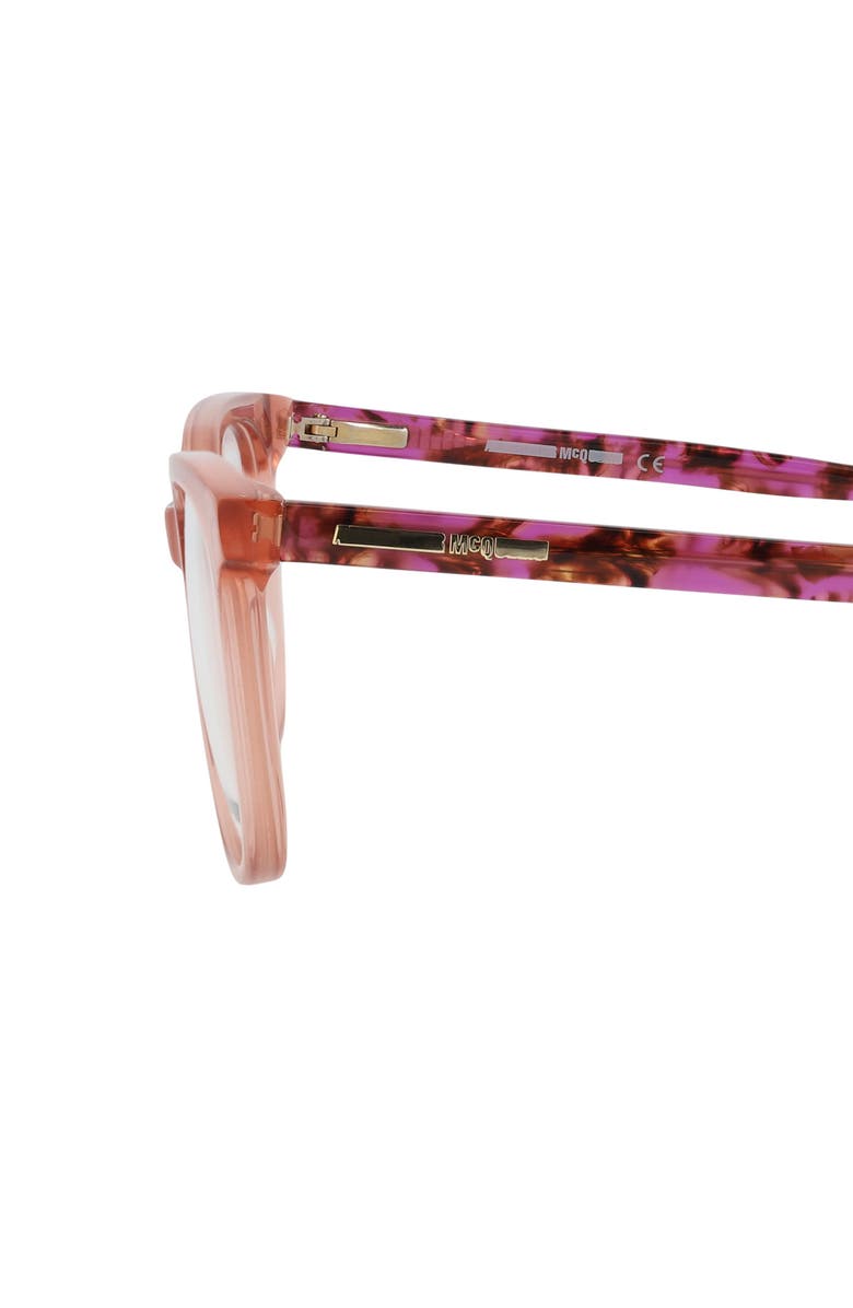 McQueen 52mm Square Optical Glasses, Alternate, color, Pink Havana