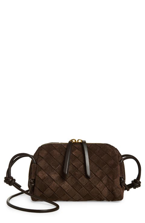 Concert Intrecciato Suede Crossbody Pouch