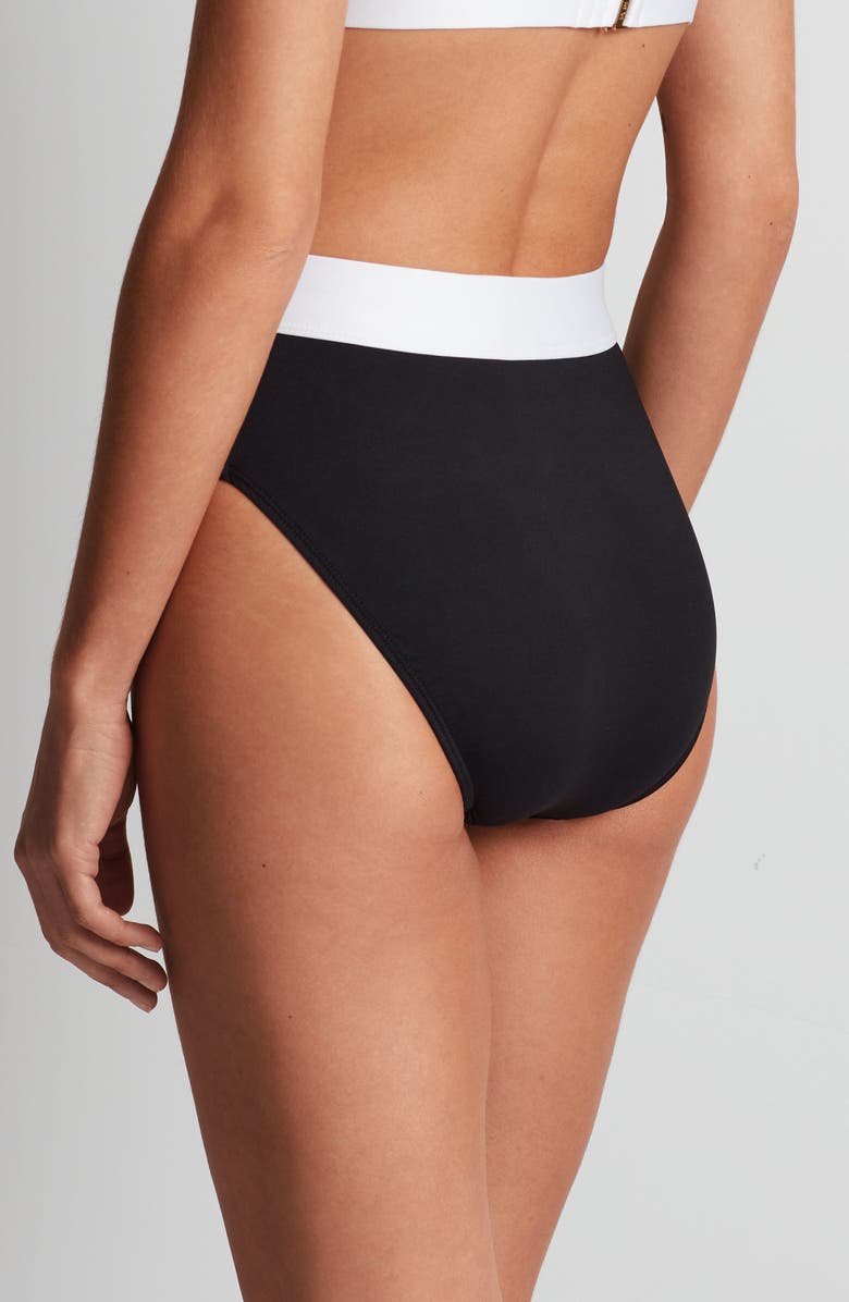Lauren Ralph Lauren Banded High Waist Bikini Bottoms, Alternate, color, Black