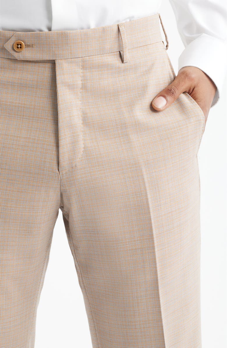 Zanella Parker Flat Front Wool Dress Pants, Alternate, color, Tan