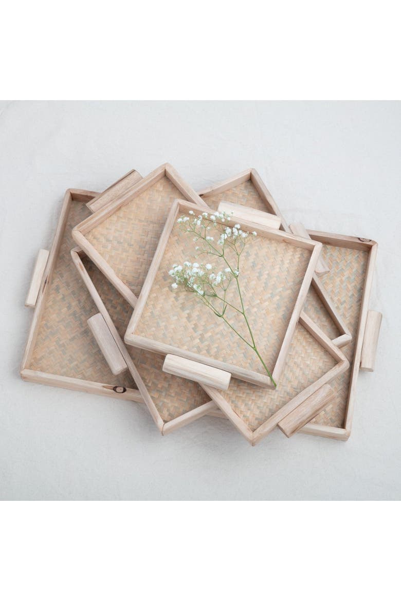 Miramar Reclaimed Wood Square Footed Tray, Medium, Alternate, color, Natural