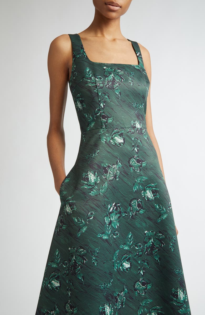 Emilia Wickstead Shiloh Floral Midi Dress, Alternate, color, 