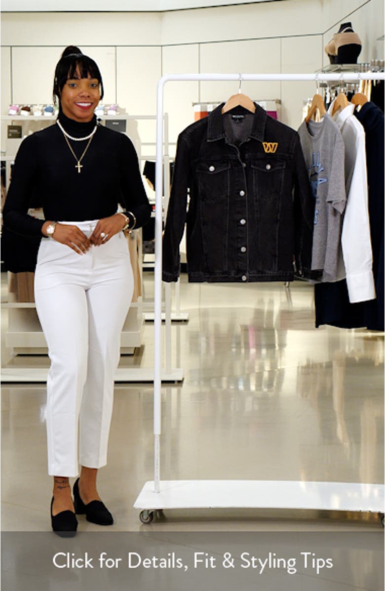 Women's The Wild Collective Black Washington Commanders Button-Up Denim Jacket, sales video thumbnail