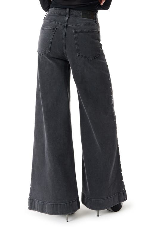 Robert Rodriguez Studded High Waist Palazzo Jeans In Black