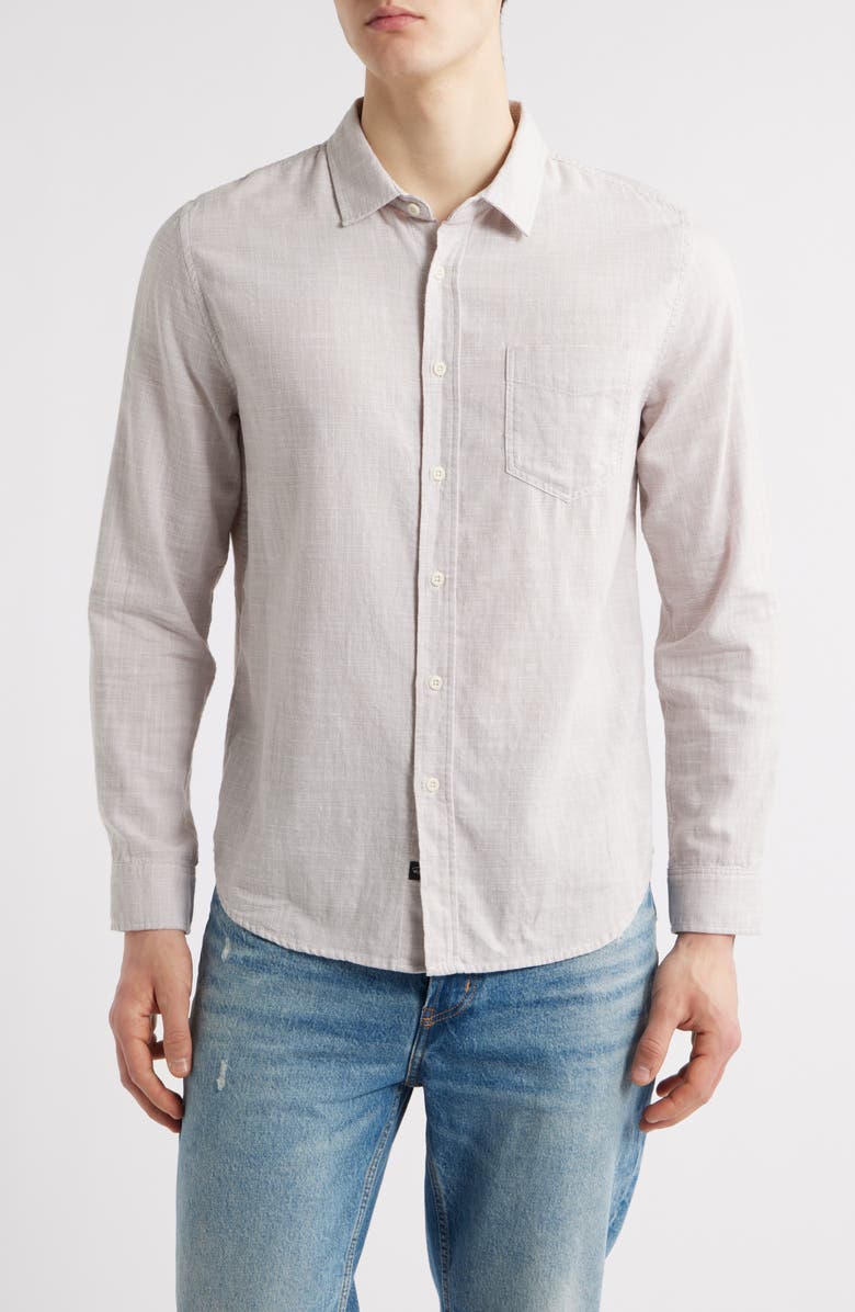 Rails Wyatt Slub Cotton Button-Up Shirt, Main, color, Tahini Etch
