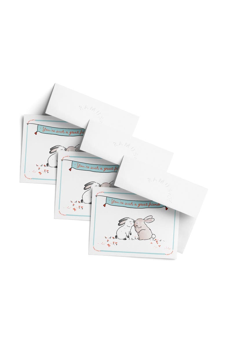 Ramus & Co Love/Friendship Greeting Card Pack (3ct) "You're Such a Great Friend (Bunnies)", Main, color, Multi-Pack
