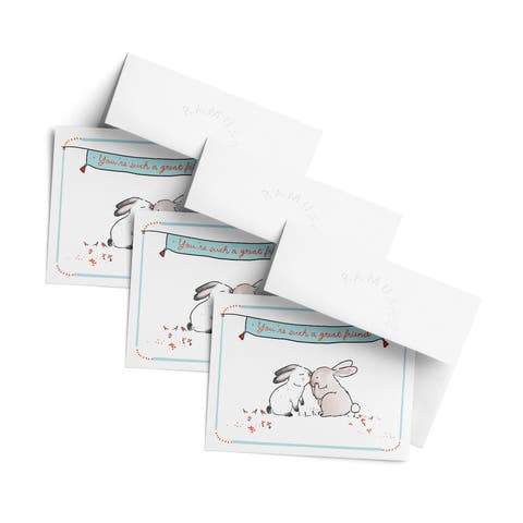 Love/Friendship Greeting Card Pack (3ct) "You're Such a Great Friend (Bunnies)"
