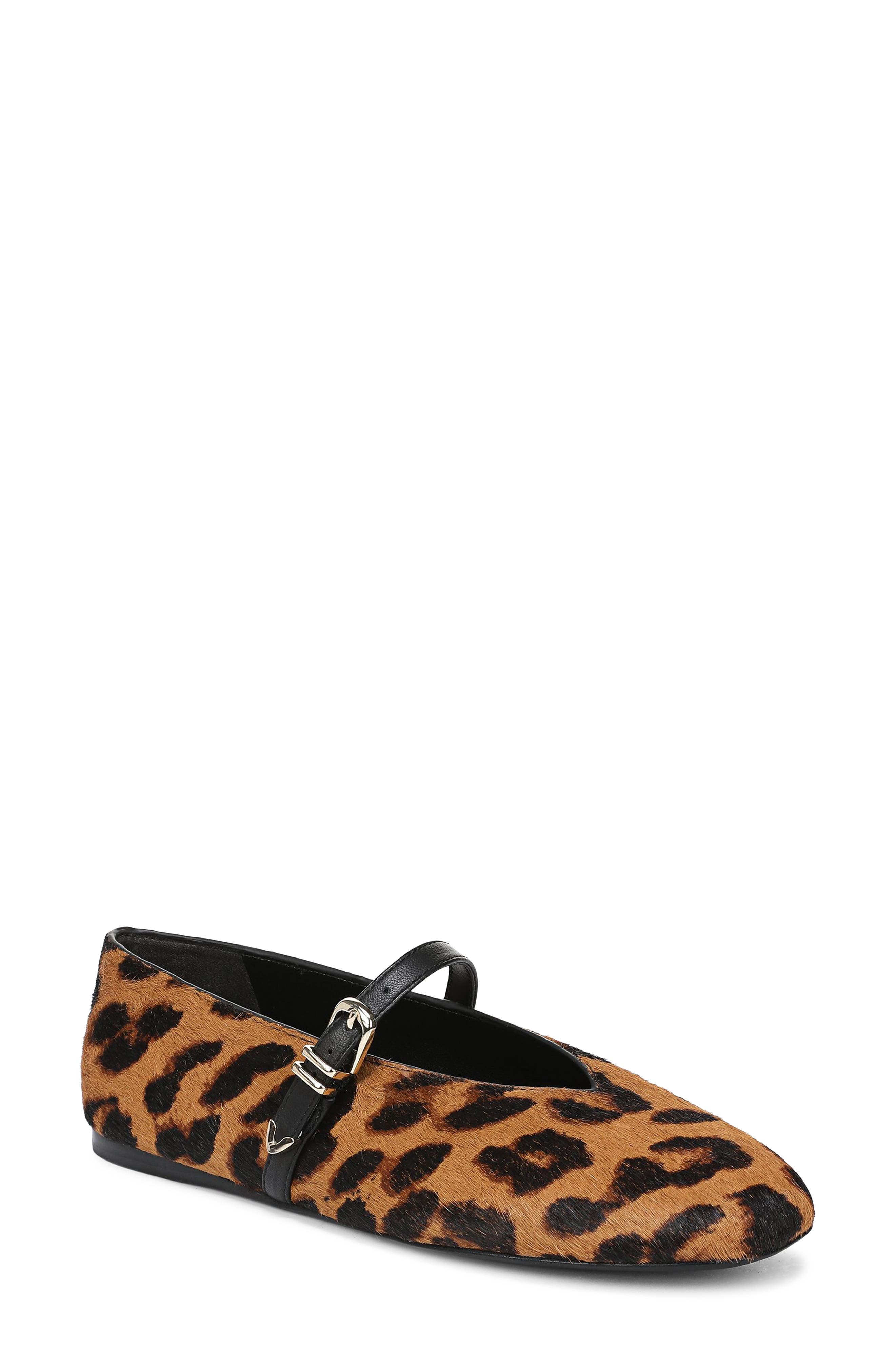 Favorite Daughter Margot Genuine Calf Hair Mary Jane Flat, Main, color, Brandy Brown Leopard Print