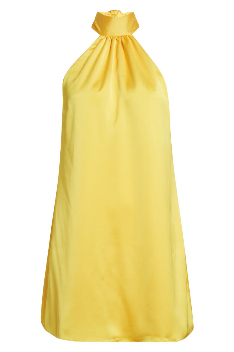 Sam Halter A-Line Satin Minidress, Alternate, color, BRIGHT LEMON