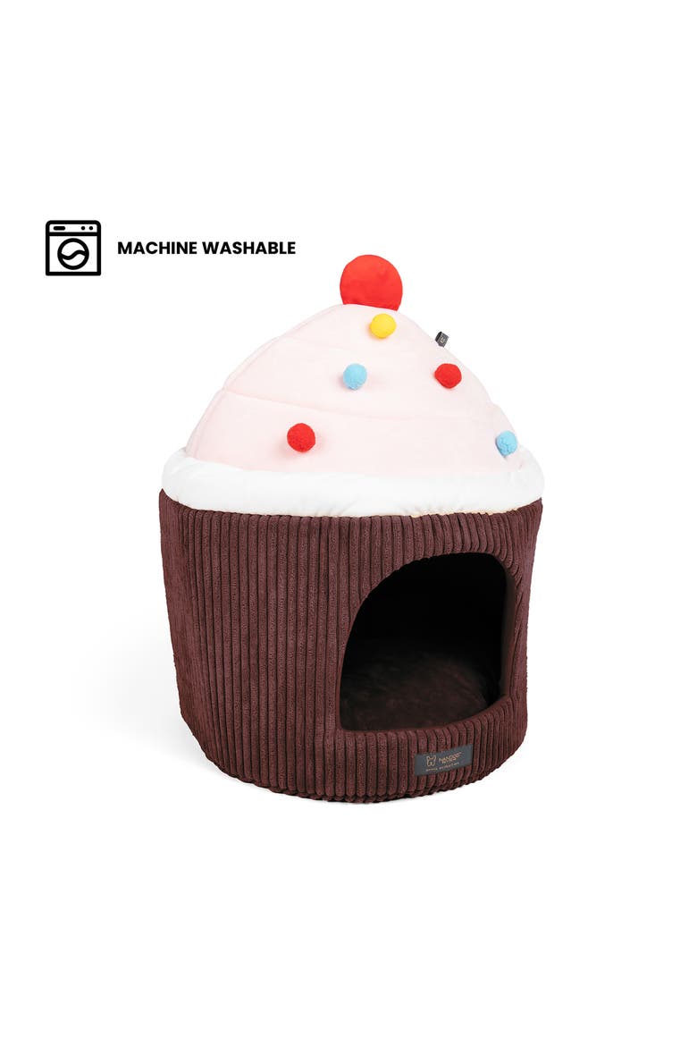Fun Collection Dog and Cat Bed - Cupcake Hut, Alternate, color, Brown