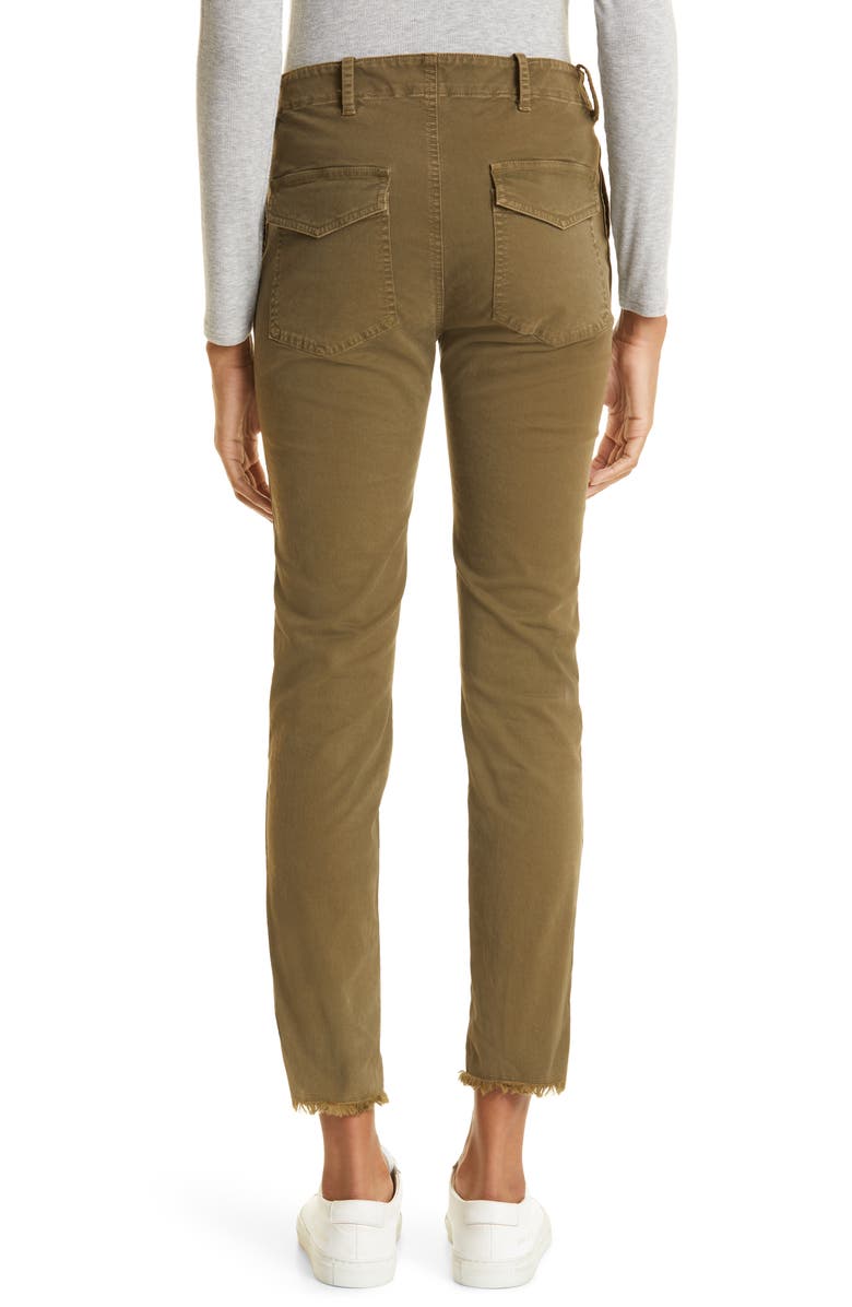 Nili Lotan Jenna Raw Hem Crop Cotton Stretch Twill Pants, Alternate, color,