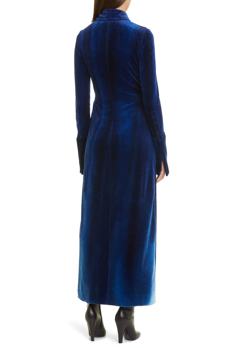 Proenza Schouler Ice Dyed Long Sleeve Velvet Shirtdress, Alternate, color,