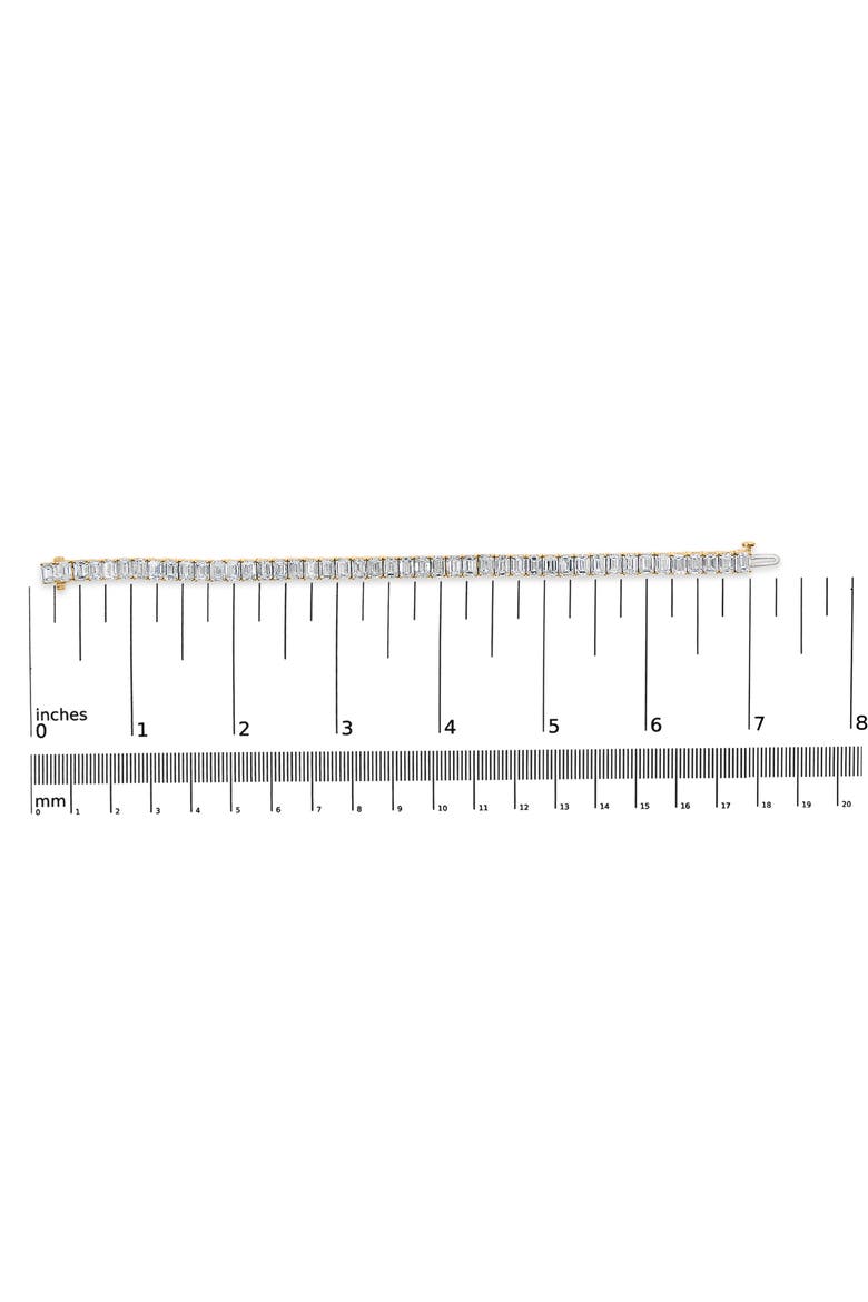 IGI Certified 14K Yellow Gold 18 1/2 Cttw Emerald Cut Lab Grown Diamond Tennis Bracelet, Alternate, color, Yellow Gold