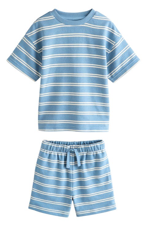 Kids' Stripe Jersey Cotton T-Shirt & Shorts Set (Baby, Toddler & Little Kid)