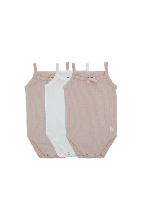 Pointelle Girls Bodysuit, Three Pack