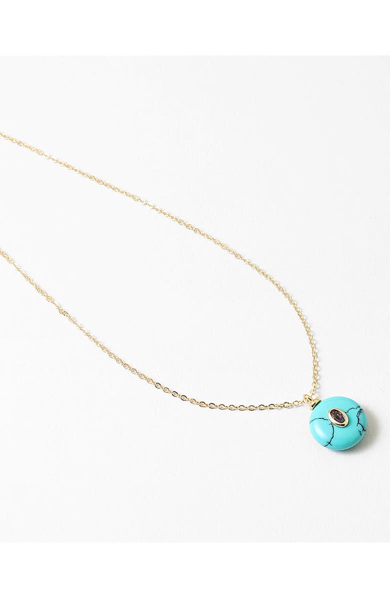 Erin McDermott Jewelry Electric Blue Turquoise with Violet Stone Necklace, Alternate, color, Blue