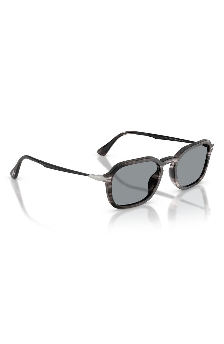 Persol 54mm Phantos Sunglasses, Alternate, color, Striped Black And Grey / Blue