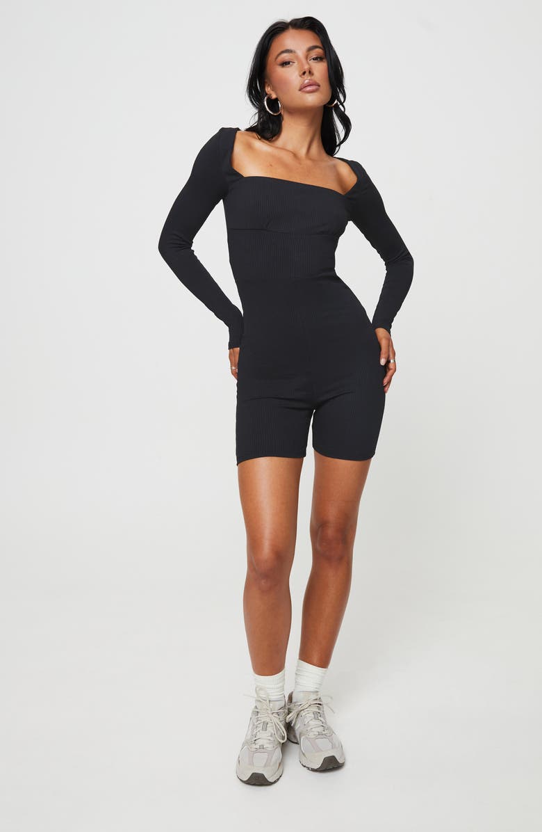 Princess Polly Sara Long Sleeve Rib Romper, Alternate, color,