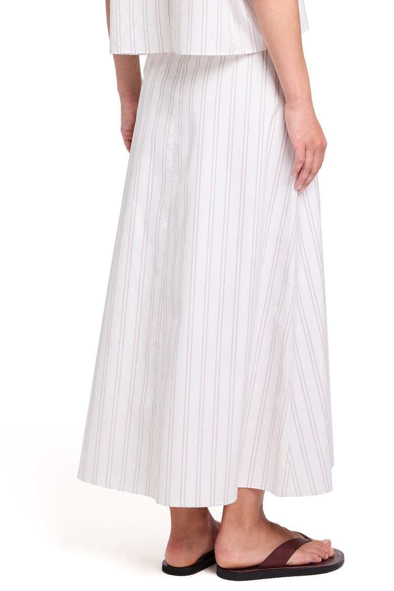 Stripe Cotton A-Line Skirt, Alternate, color, WHITE / WINE