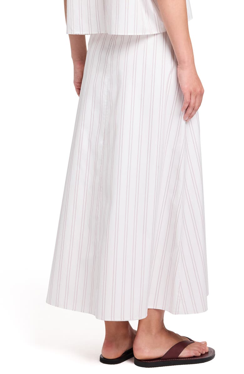 TWP Stripe Cotton A-Line Skirt, Alternate, color, White / Wine